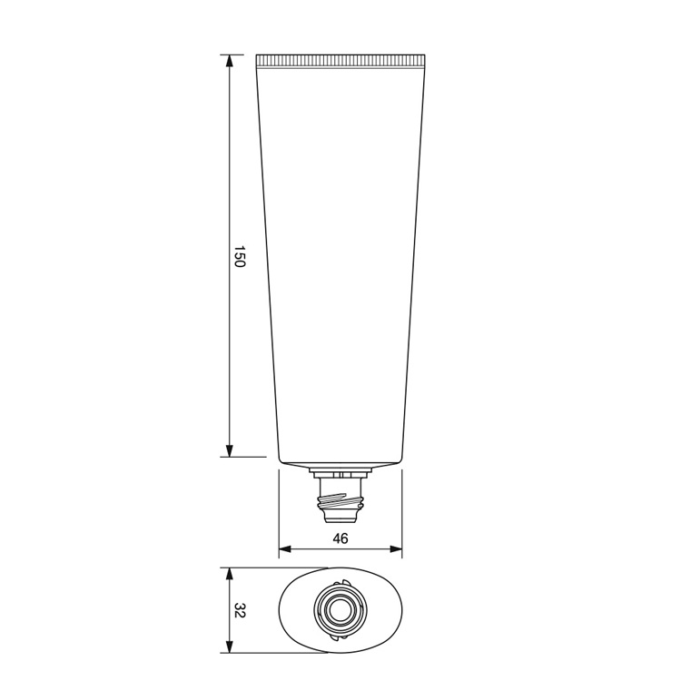 40mm dia. Oval Tube-147.8