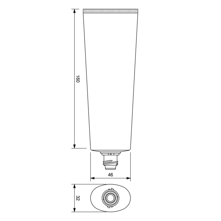 40mm dia. Oval Tube-160.3
