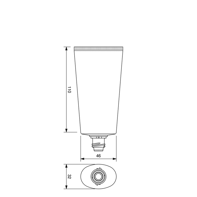 40mm dia. Oval Tube-98.6