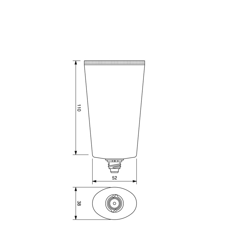 45mm dia. Oval Tube-124.2