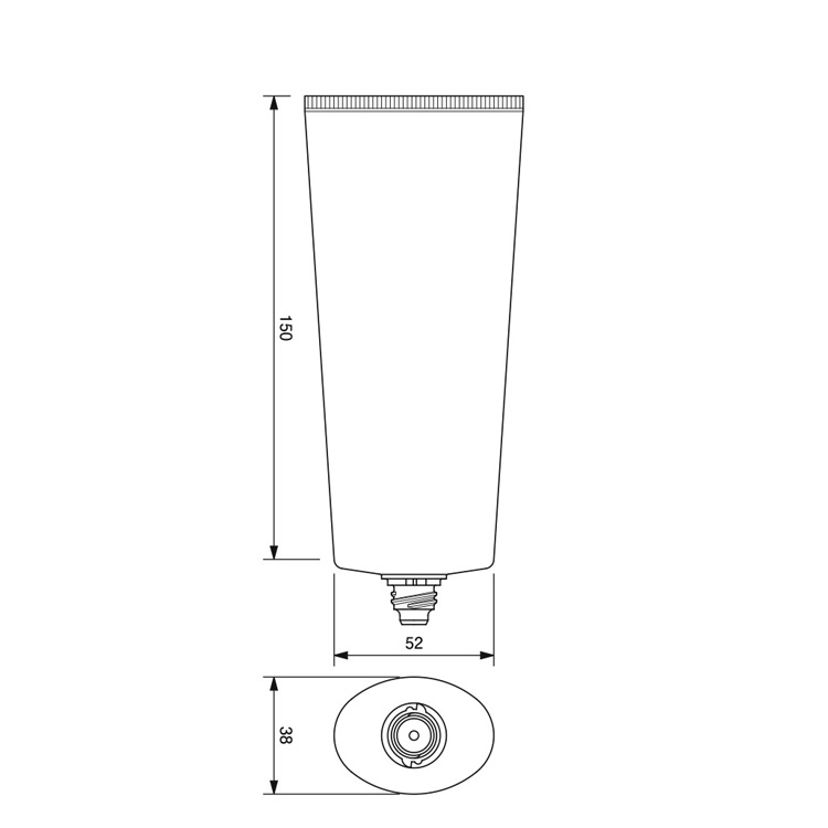 45mm dia. Oval Tube-186.3