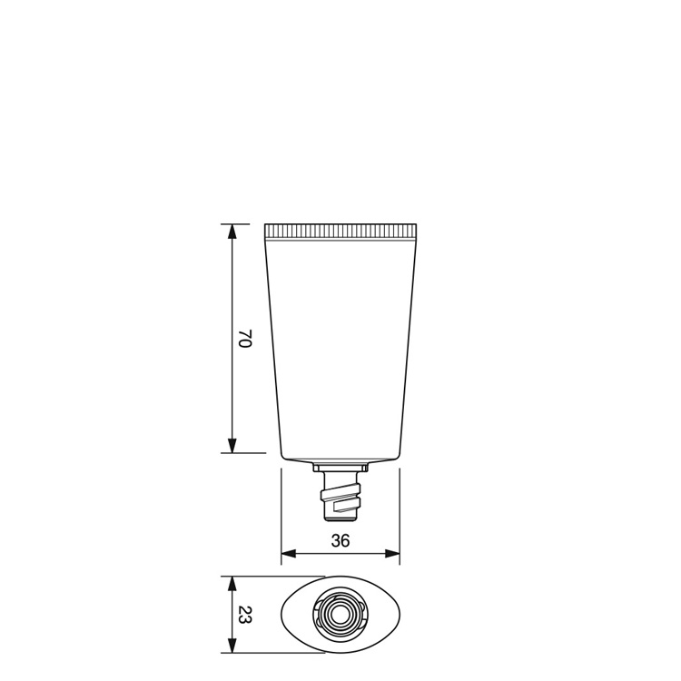 30mm dia. Oval Flip-top Cap Tube-30.7