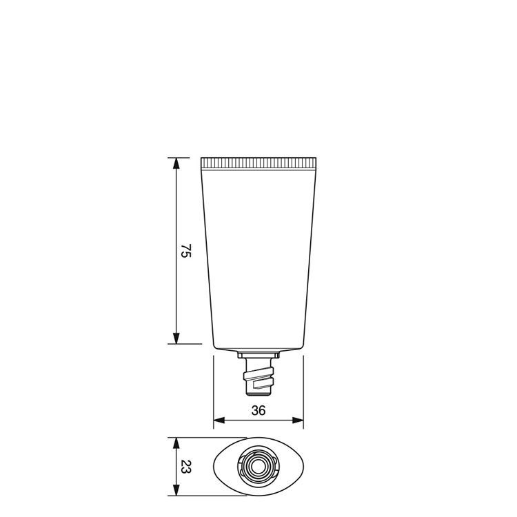 30mm dia. Oval Flip-top Cap Tube-33.6