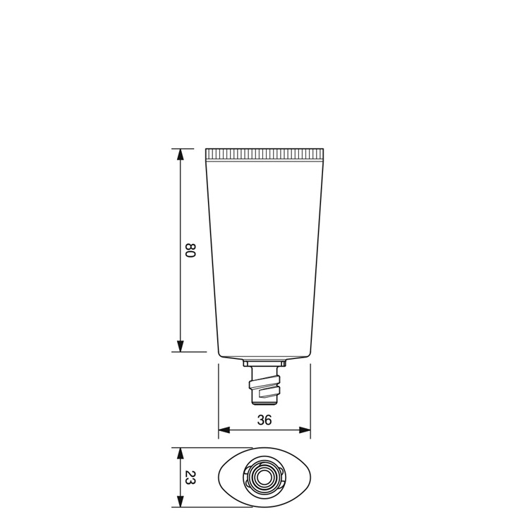 30mm dia. Oval Flip-top Cap Tube-35.8