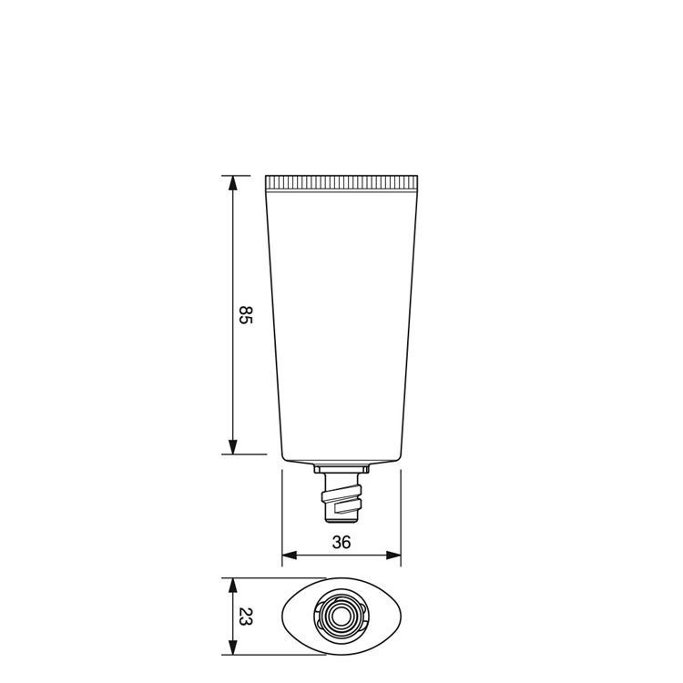 30mm dia. Oval Flip-top Cap Tube-39.7