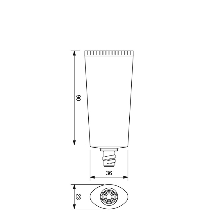 30mm dia. Oval Flip-top Cap Tube-42.7