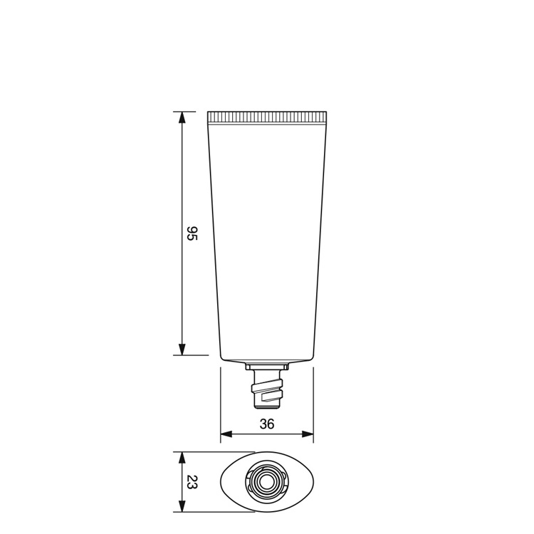 30mm dia. Oval Flip-top Cap Tube-46.2