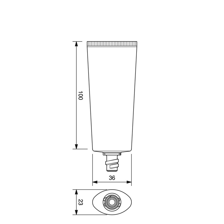 30mm dia. Oval Flip-top Cap Tube-49.5