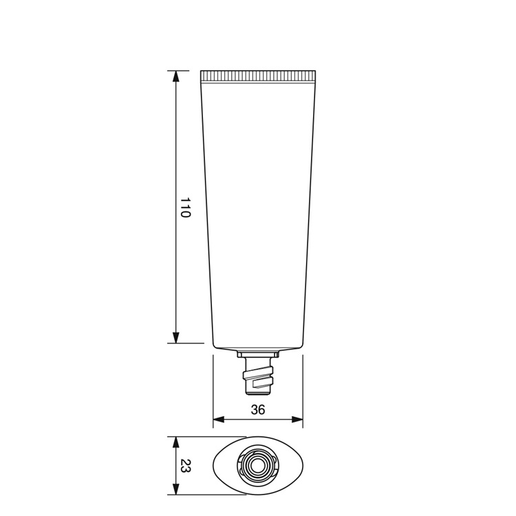 30mm dia. Oval Flip-top Cap Tube-57.3