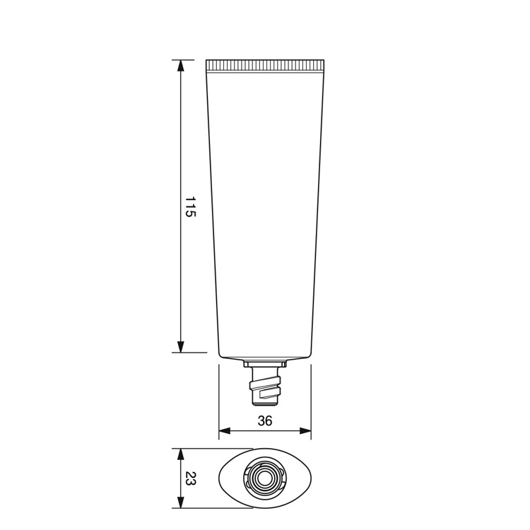 30mm dia. Oval Flip-top Cap Tube-60