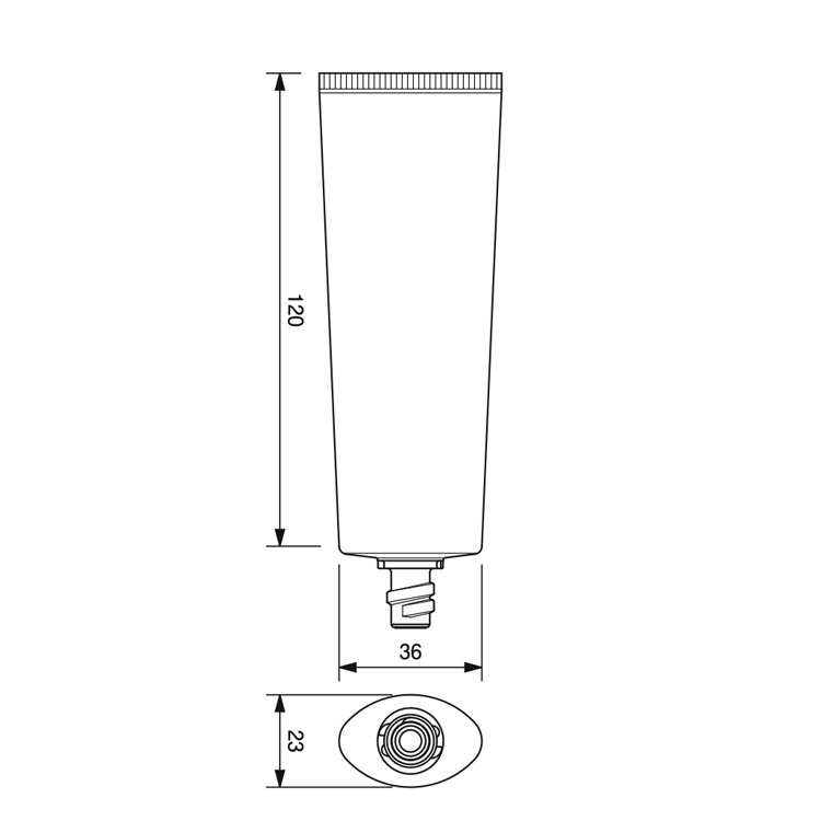 30mm dia. Oval Flip-top Cap Tube-63