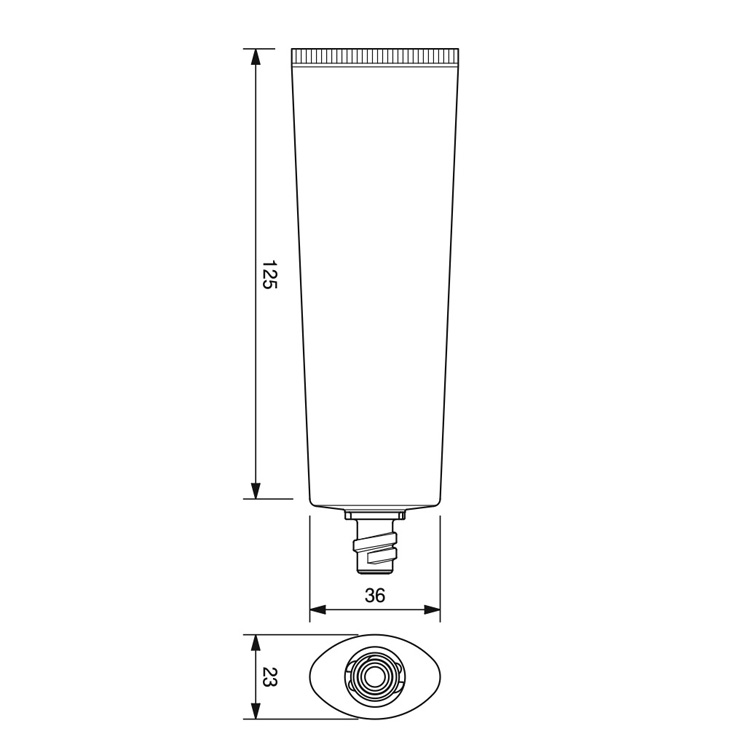 30mm dia. Oval Flip-top Cap Tube-66.8