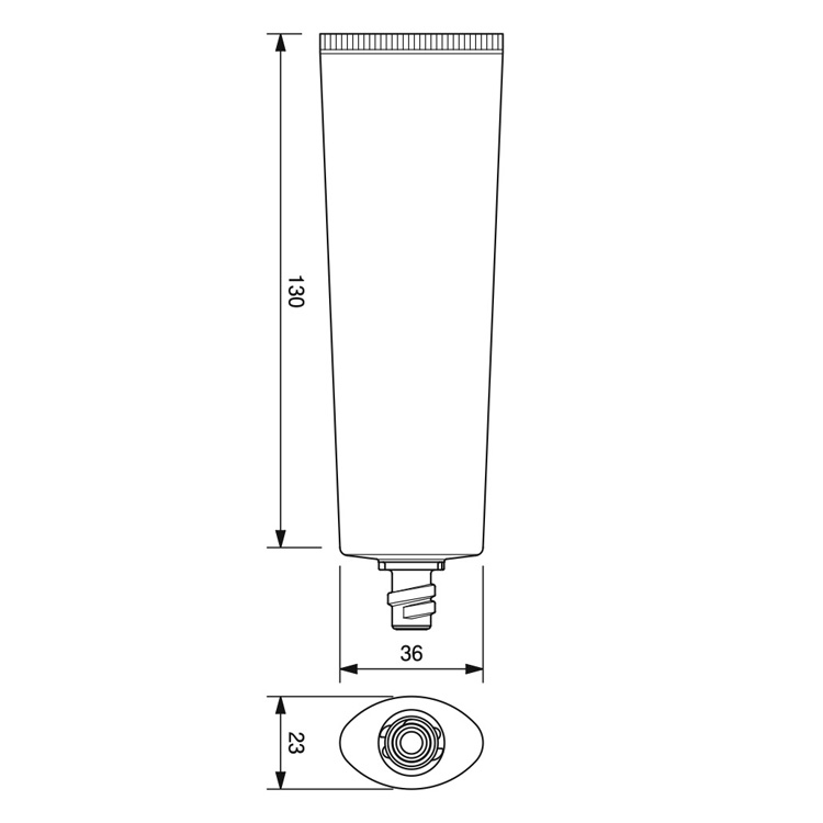 30mm dia. Oval Flip-top Cap Tube-70.7