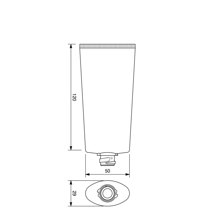 40mm dia. Oval Flip-top Cap Tube -109.4