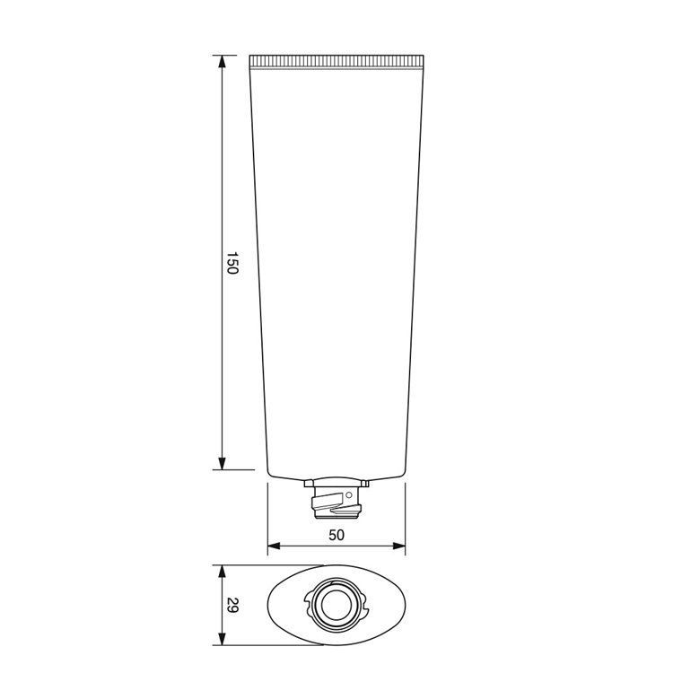 40mm dia. Oval Flip-top Cap Tube -147.8