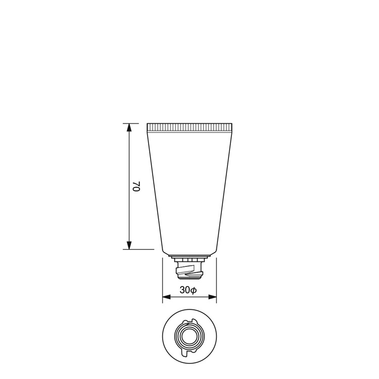 30mm dia. Flip-top Cap Tube  -32.8