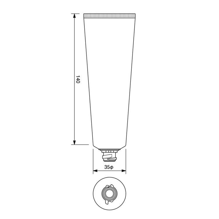 35mm dia. Fliptop Cap Tube 107.6 Takemoto Yohki Co., Ltd.