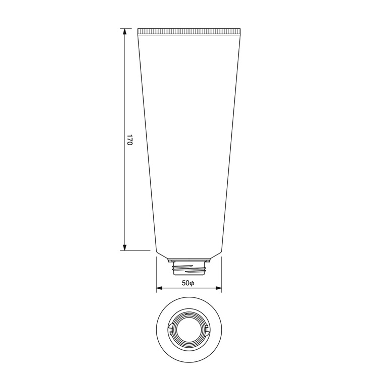 50mm dia. Flip-top Cap Tube-262.8