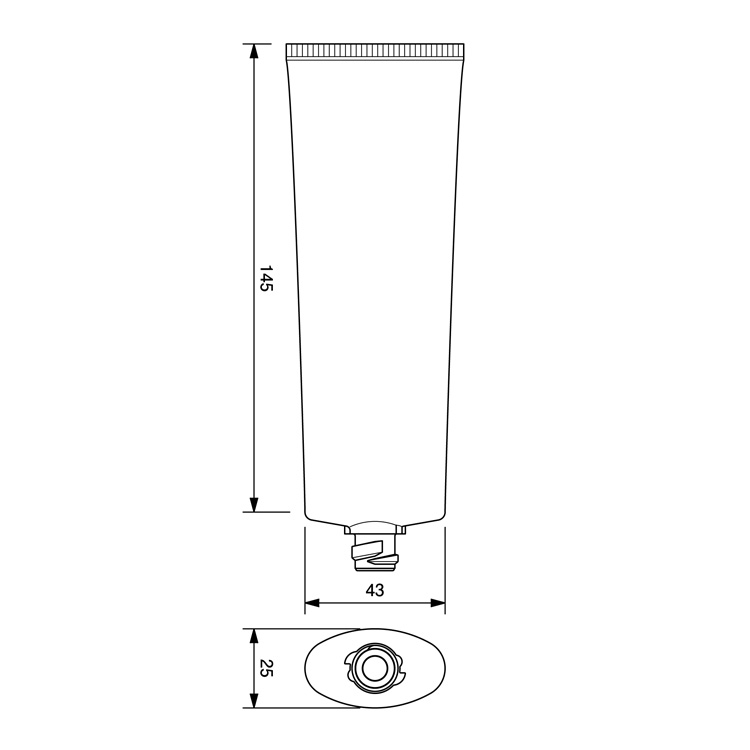 35mm dia. Oval Flip-top Cap Tube -103.6
