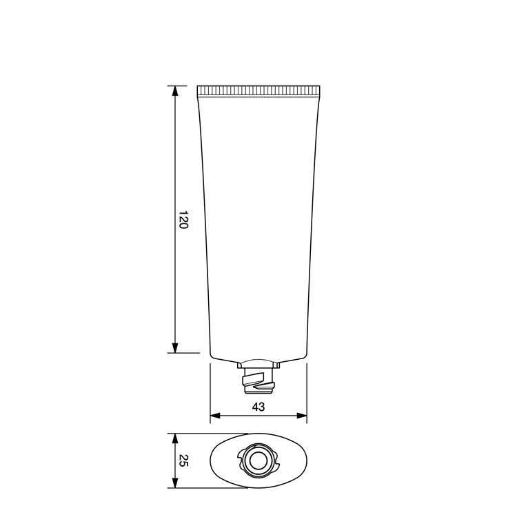 35mm dia. Oval Flip-top Cap Tube -80.4